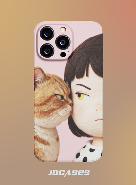 和猫猫对视 iphone17promax手机壳小众菲林壳防摔全包软壳安卓