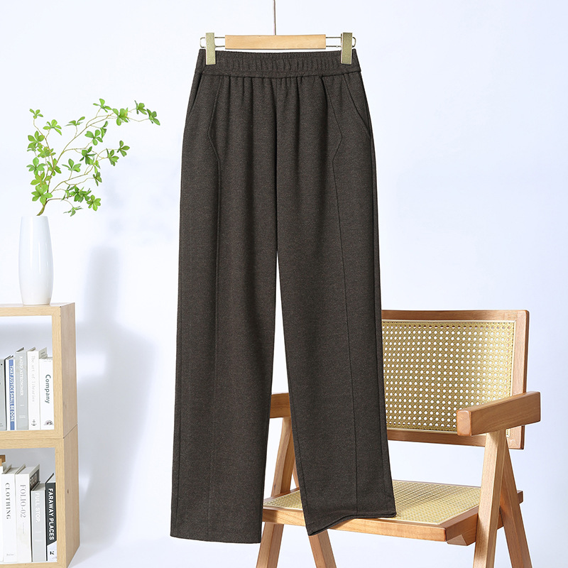 洋气妈妈裤子春秋款高腰中老年人女裤宽松直筒休闲裤奶奶秋装长裤