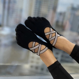 Anjali瑜伽袜运动健身防滑袜普拉提舞蹈训练袜防滑五指袜