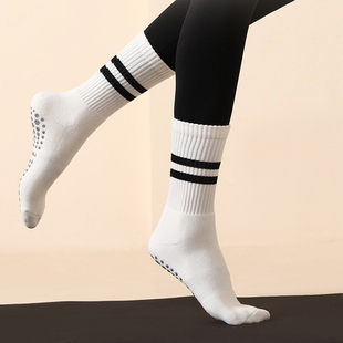 anjali瑜伽袜子专业防滑女普拉提健身袜中筒纯棉跳绳舞蹈男女