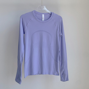 lulu秋冬弹性普拉提瑜伽长袖跑步健身运动上衣吸湿排汗速干透气女