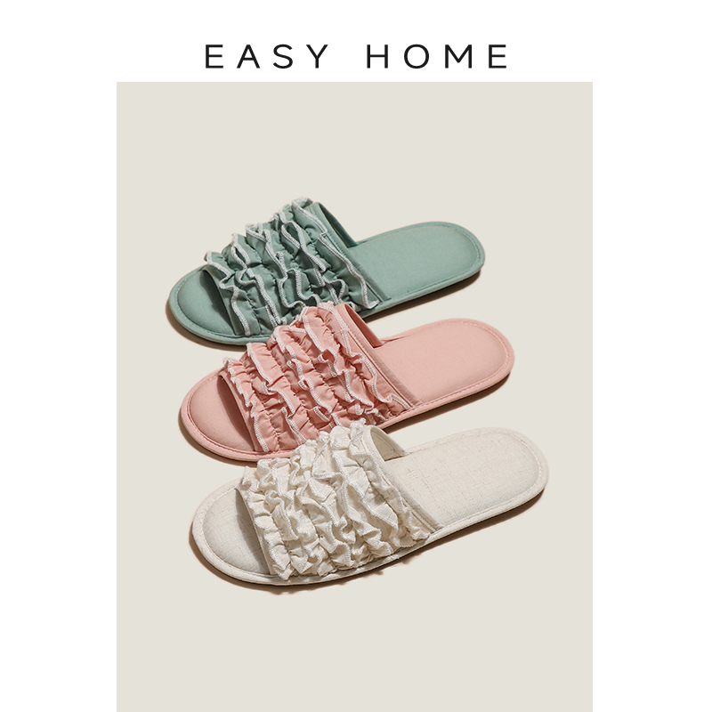 一字防滑韩版室内层层蕾丝边