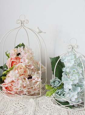 ins风装饰鸟笼铁艺装饰品家居多肉盆栽盘花盆多功能家居饰品摆件