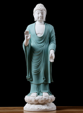 陶瓷释迦摩尼佛摆件 站立如来阿弥陀佛佛祖像家用供奉装饰工艺品
