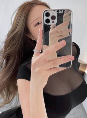 MISS WU MA193微透网纱拼接~女人味显胸紧身无袖T恤gr