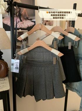 灰色设计感花边半身裙女春季新款高腰复古气质A字裙百搭包臀短裙