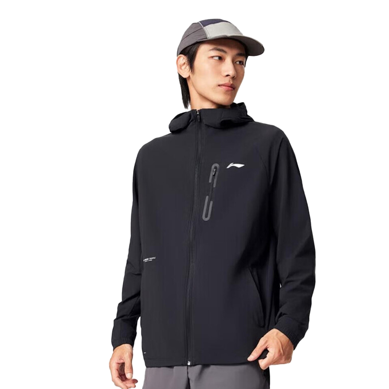 李宁运动风衣夏季新款连帽户外休闲薄款运动健身凉感弹力开衫外套