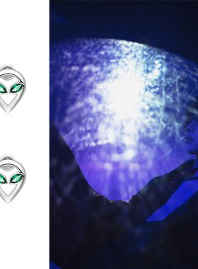 华晨宇杂志同款火星耳钉演唱会轻奢华绿锆石眼睛耳环应援饰品周边