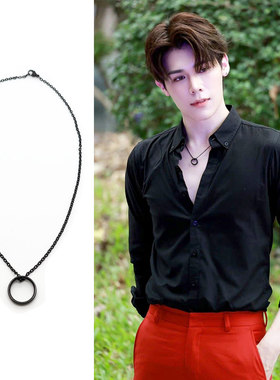 FortPeat黑色O字戒指环吊坠项链