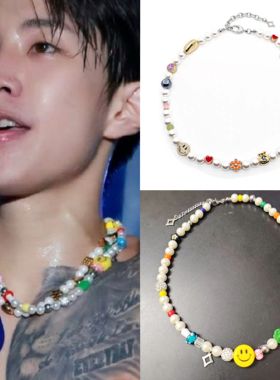 朴宰范同款笑脸8字钱袋相机音符珍珠玉石趣味元素项链颈圈JAYPAPK