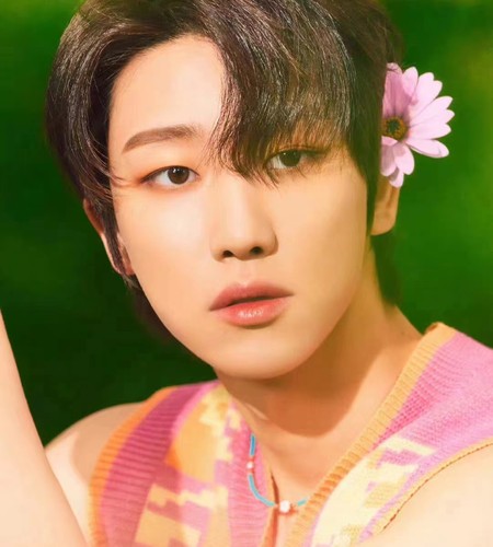 seventeen徐明浩The8小好同款蓝彩花朵米珠项链圈锁骨链