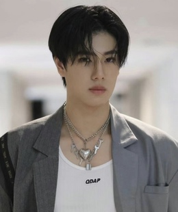 pondphuwin陈普明同款项链大爱心锁钥匙吊坠古巴钛钢项圈泰we are