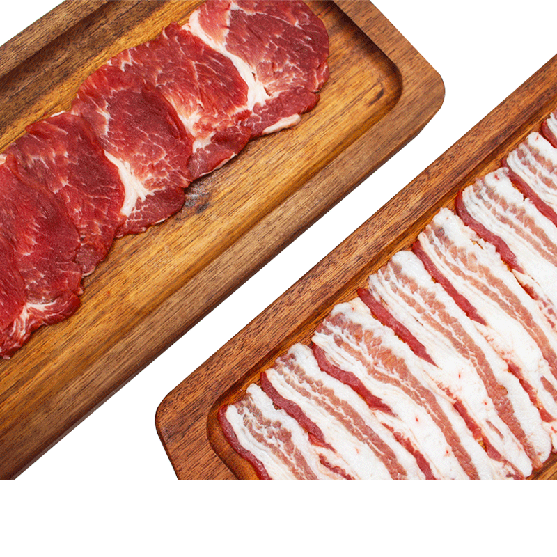 膳博士黑猪原切五花肉片梅花肉薄片新鲜韩式烧烤烤肉火锅食材配菜