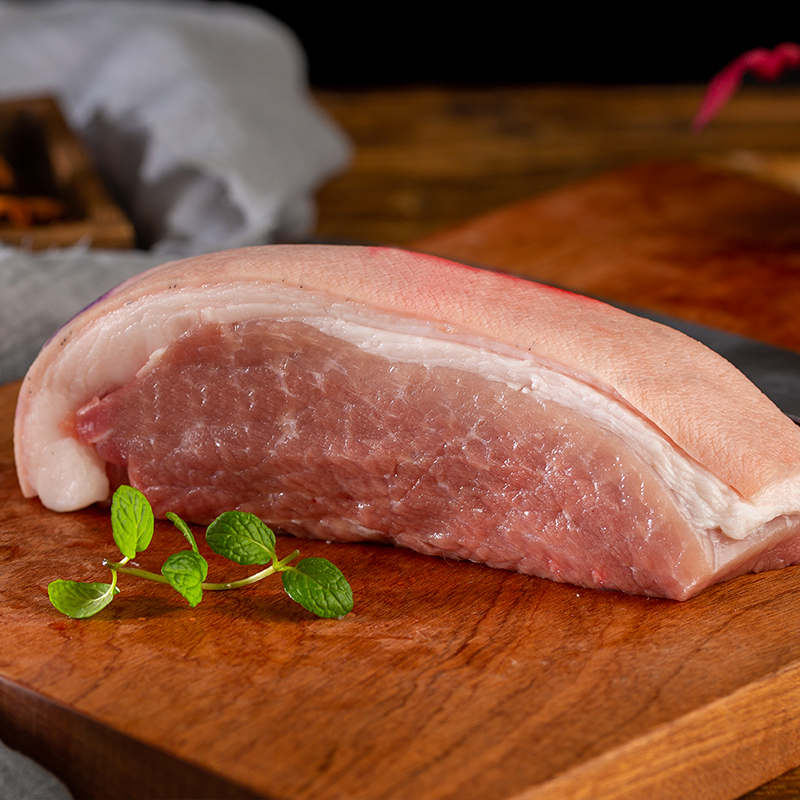 膳博士黑猪肉新鲜带皮后腿肉400g腿肉冷冻土猪肉纯精肉瘦肉肉丝