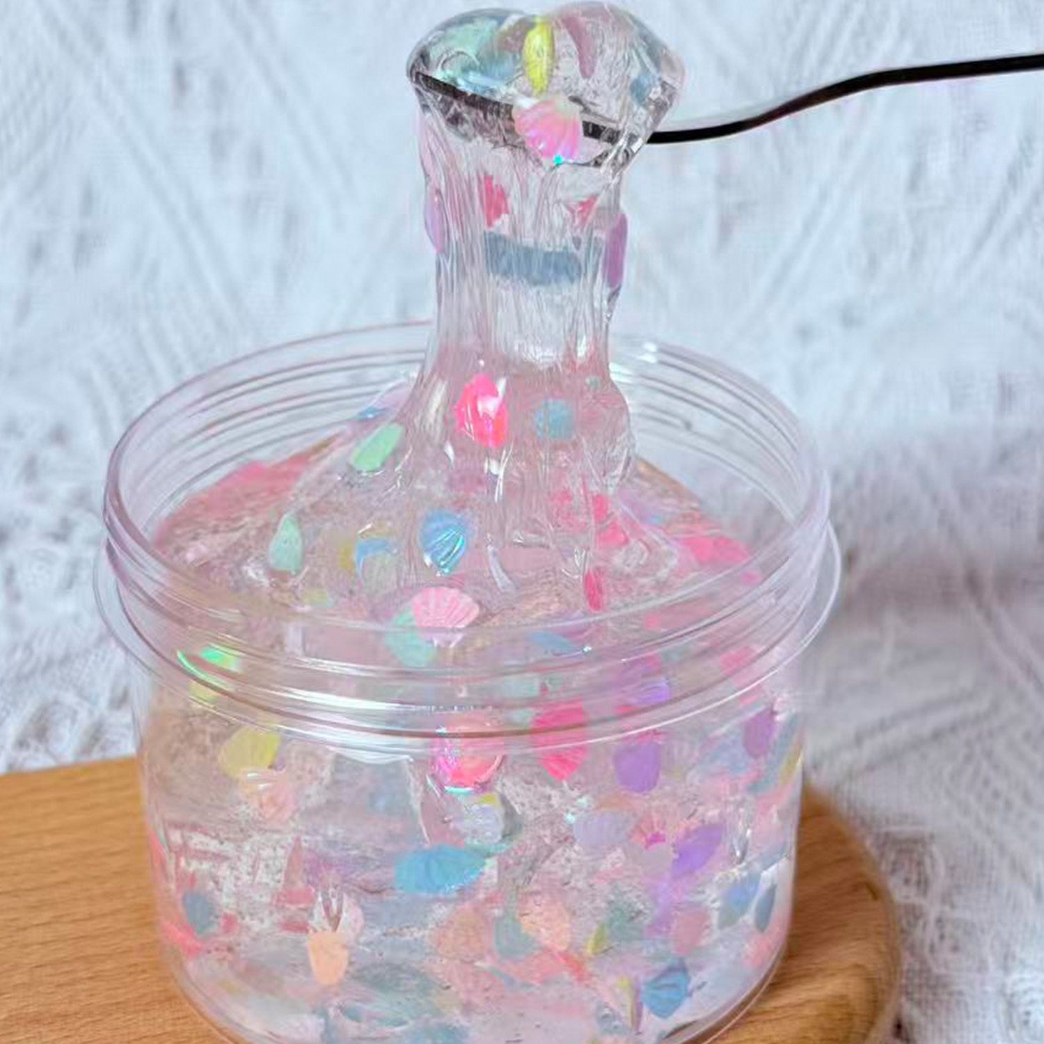 甜心贝壳池透明水晶泥