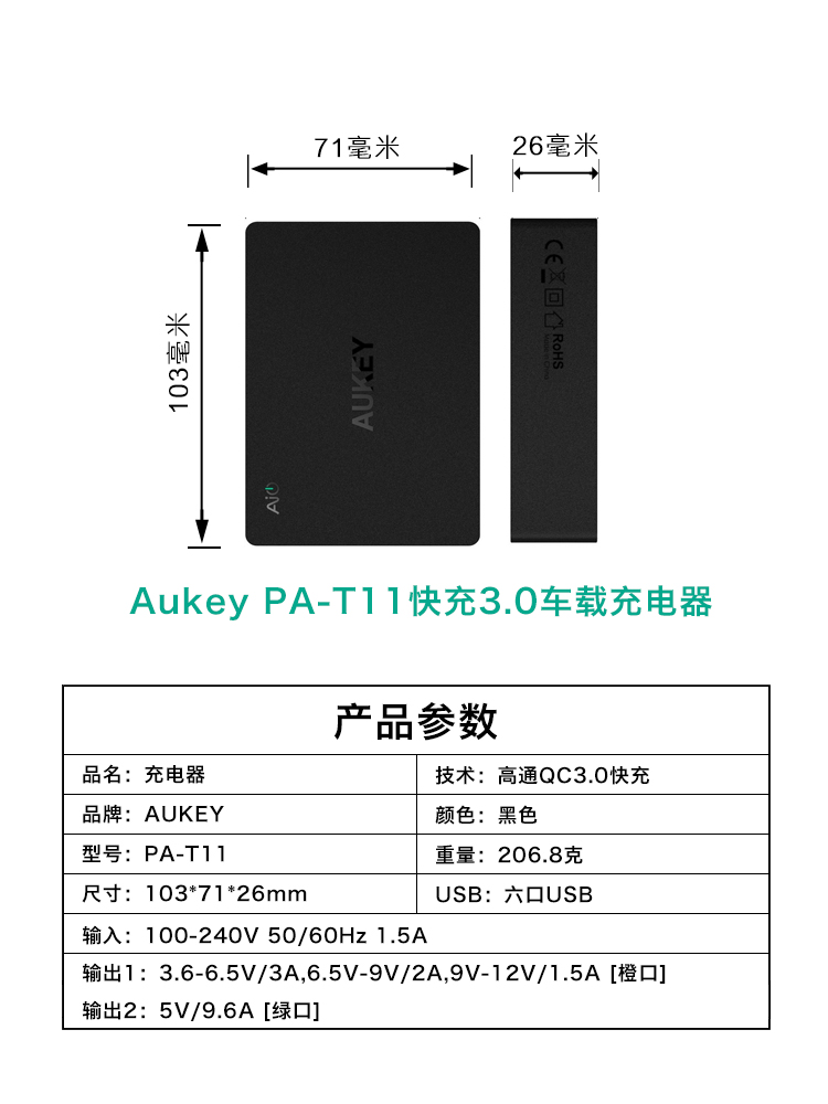 chargeur AUKEY - Ref 1293062 Image 3