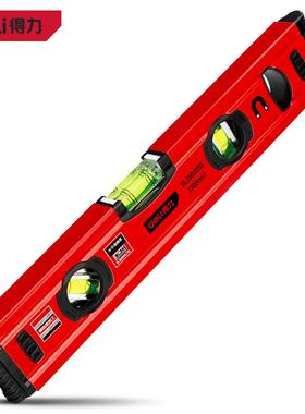 得力工具DL290300G水平尺400mm高精度实心多功能