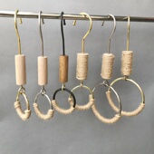 服装 店挂钩S钩麻绳木圈S勾挂包包衣钩展示围巾架丝巾圈挂衣服钩子