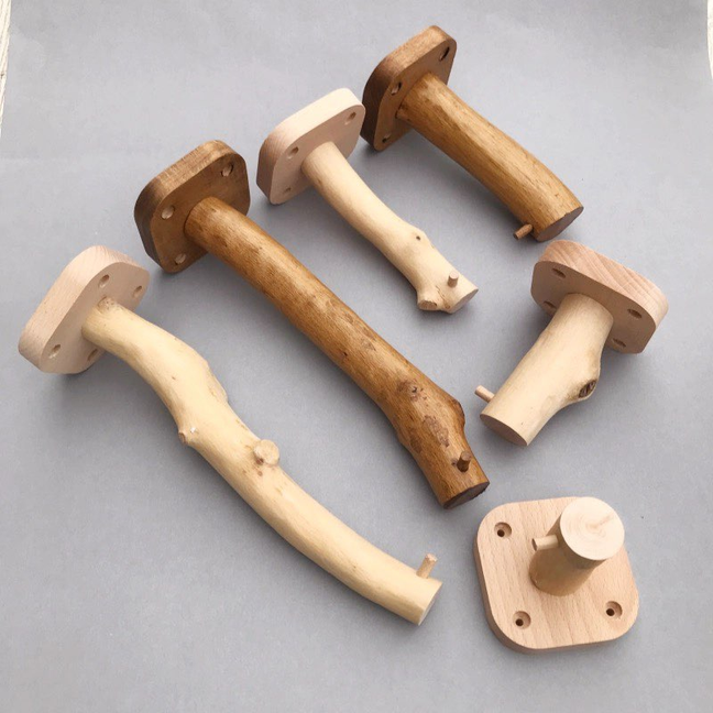 创意装饰树枝挂钩服装店壁挂墙上展示架实木单钩复古货架吊架支撑