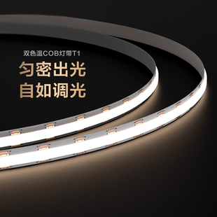 Aqara双色温COB灯带 T1插电自粘超薄led隐形大厅客厅走廊线条灯带