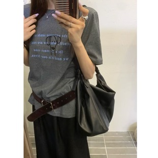 2025夏季 女韓系時尚 洋氣減齡慵懶風小狗字母印花短袖 T恤2136 新款