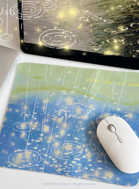 原创烟花雨防滑耐磨鼠标垫高颜值办公电脑桌垫橡胶垫ins简约高级