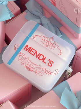 地壳说创意布达佩斯甜品苹果耳机壳适用AirPods1/2/3/4/pro/pro2/3粉色渐变磨砂可站立保护套搭配钥匙挂饰