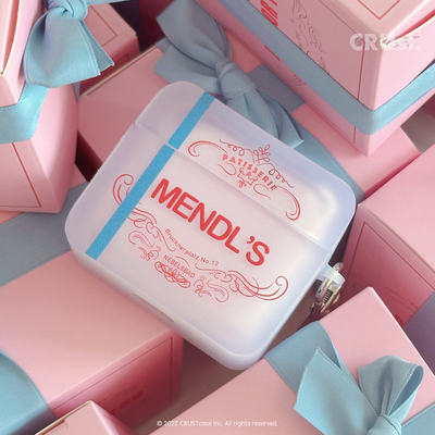 地壳说创意布达佩斯甜品苹果耳机壳适用AirPods1/2/3/4/pro/pro2/3粉色渐变磨砂可站立保护套搭配钥匙挂饰