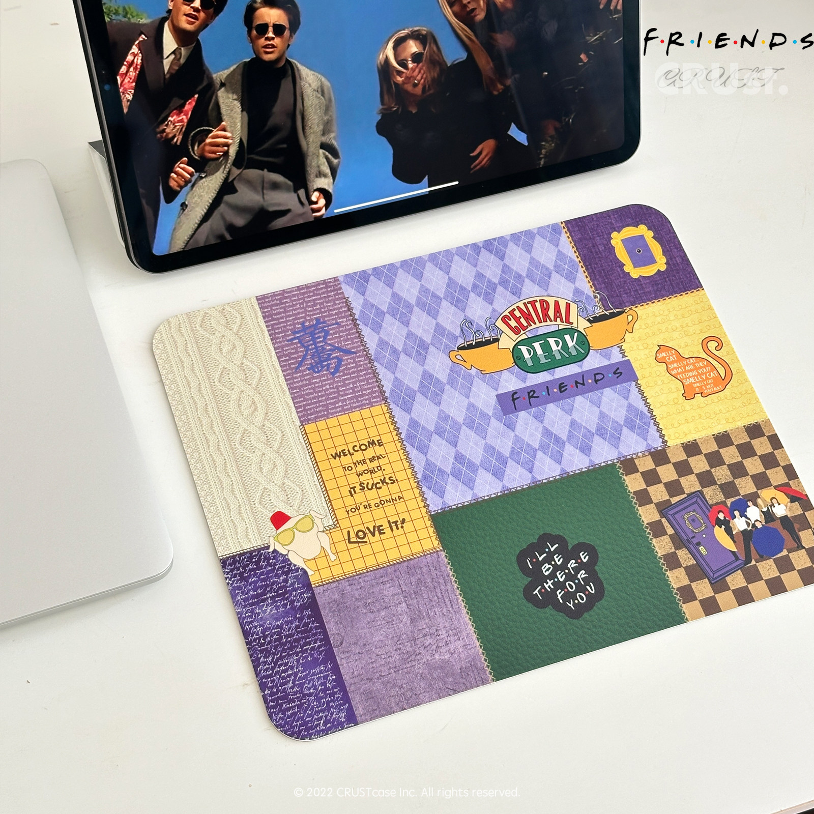 创意老友记拼贴防滑耐磨鼠标垫高颜值办公垫橡胶垫防水ins简约