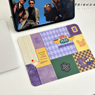 创意老友记拼贴防滑耐磨鼠标垫高颜值办公垫橡胶垫防水ins简约