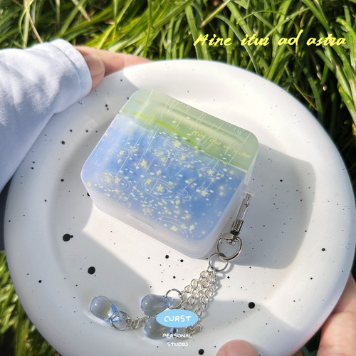 烟花雨方形磨砂耳机壳