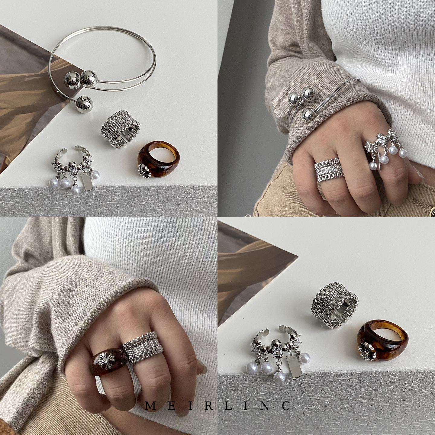 MEIRLINC 原创小众独特高级感法式复古风设计新款夸张中性ins个性