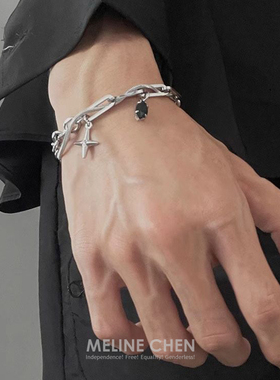 MELINE CHEN 原创设计师款十字星黑色复古小众高级感潮酷ins嘻哈