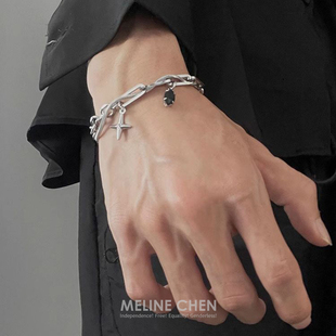 十字星黑色复古小众高级感潮酷ins嘻哈 原创设计师款 MELINE CHEN