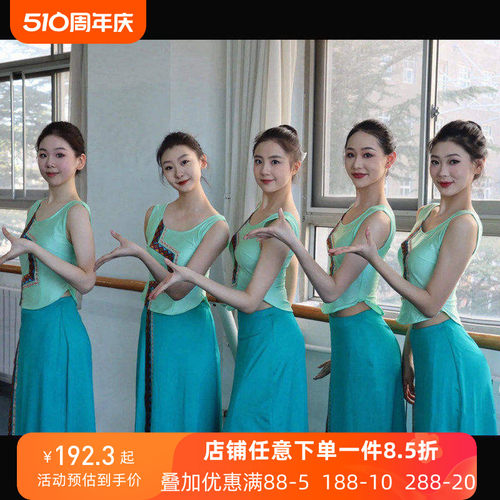 傣族舞蹈演出服女艺考练习裙
