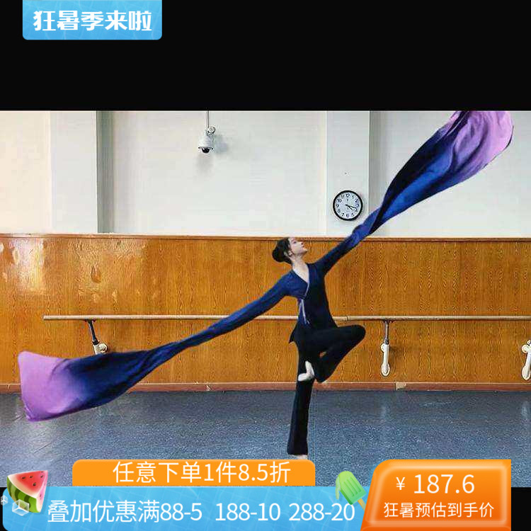 北舞同款身韵巡礼袖舞蹁跹水袖服装表演演出集训练功服翩袖甩袖舞