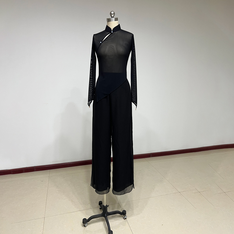艺考黑色秧歌舞蹈纱衣古典舞舞蹈服裤身韵练功服女上衣飘逸定制 - 封面