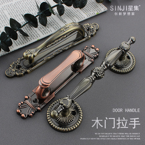 大拉手星集锌合金木门对开门欧式