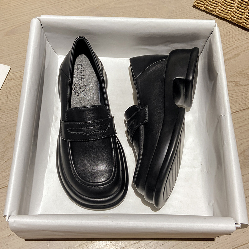 小皮鞋内增高小个子百搭