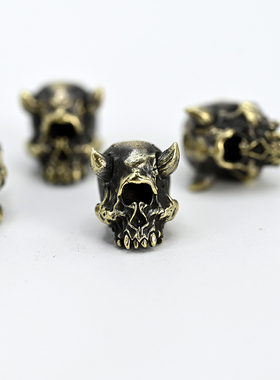 纯铜独眼骷髅刀坠户外登山野营旅行用品EDC刀具箱包皮具包包挂坠