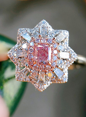 粉钻童话公主风戒指抖音直播同款