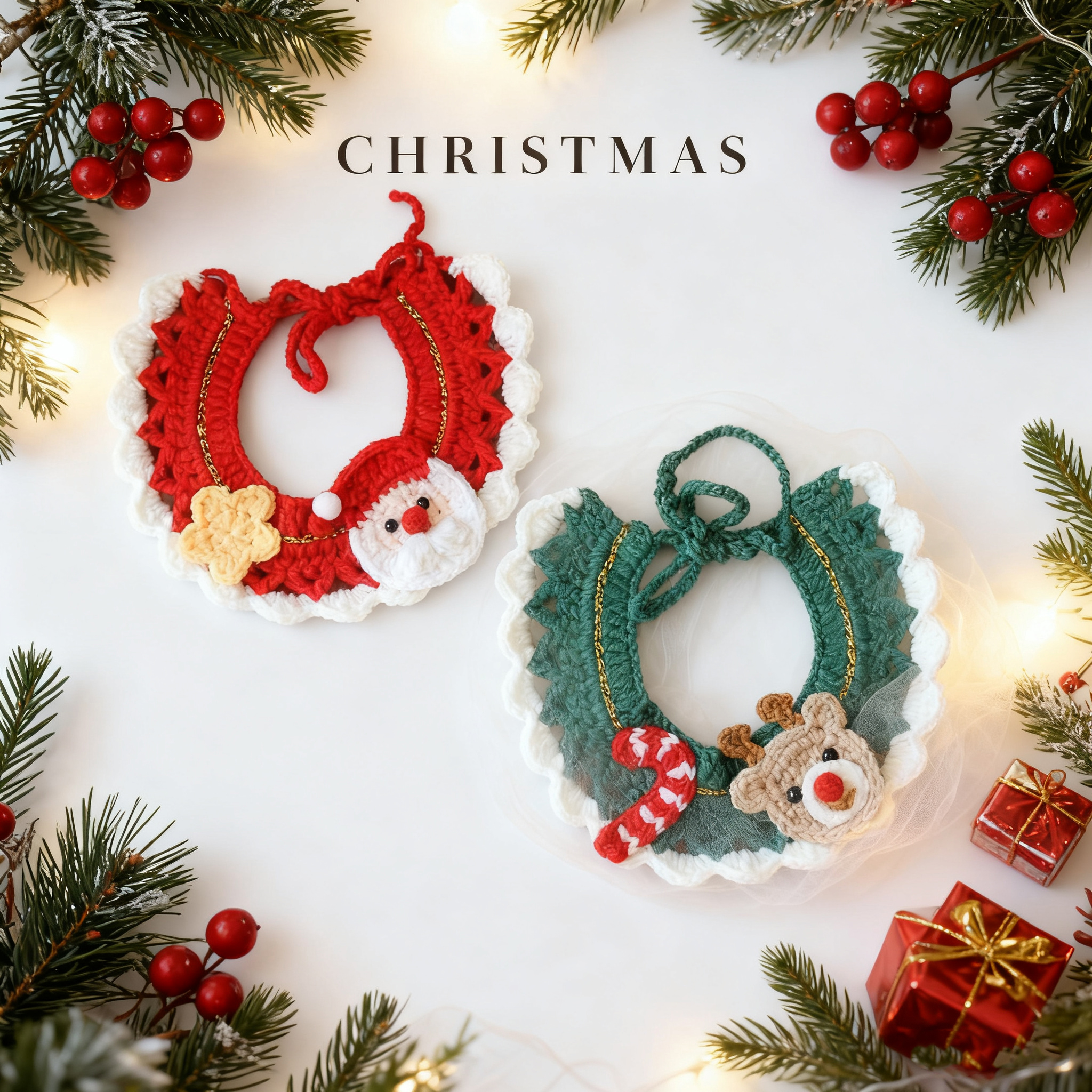 圣诞节宠物装扮-猫狗通用