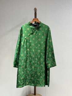 原创设计 重磅香云纱 翡翠绿新中式时尚气质百搭奥黛二大衫5150