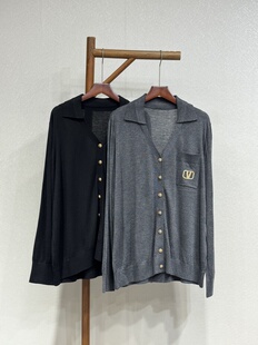 翻领口袋开衫 百搭休闲宽松显瘦慵懒风 5001 时尚 原创设计