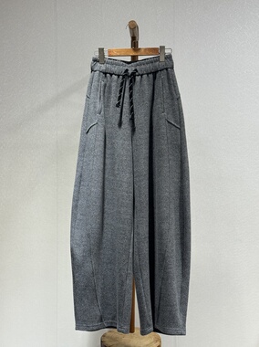 原创设计 欧韩时尚百搭气质慵懒风 羊绒弯刀休闲裤89058