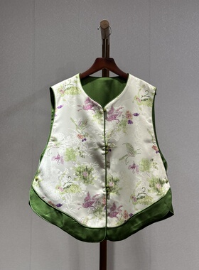 小众设计 重锻织锦提花 高级感气质显瘦数码提花马甲8581