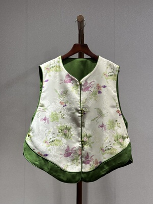 小众设计 重锻织锦提花 高级感气质显瘦数码提花马甲8581