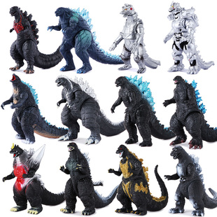 哥斯拉大战金刚软胶玩具关节可动惑星长尾机械红莲哥斯拉模型摆件