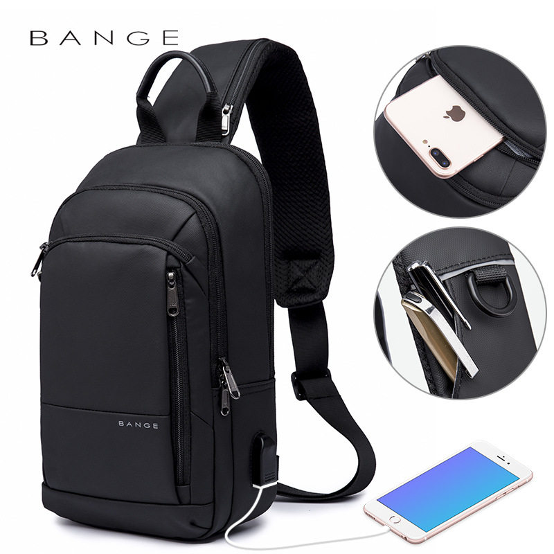 BANGE新款班歌胸包商务充电斜挎包潮流炫酷胸包防水牛津布工厂批,箱包皮具/热销女包/男包,胸包,淘宝优惠券,粉丝福利购,淘宝优惠卷