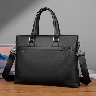 跨境新款真皮男士手提包商务公文包单肩斜挎包电脑包休闲大容量